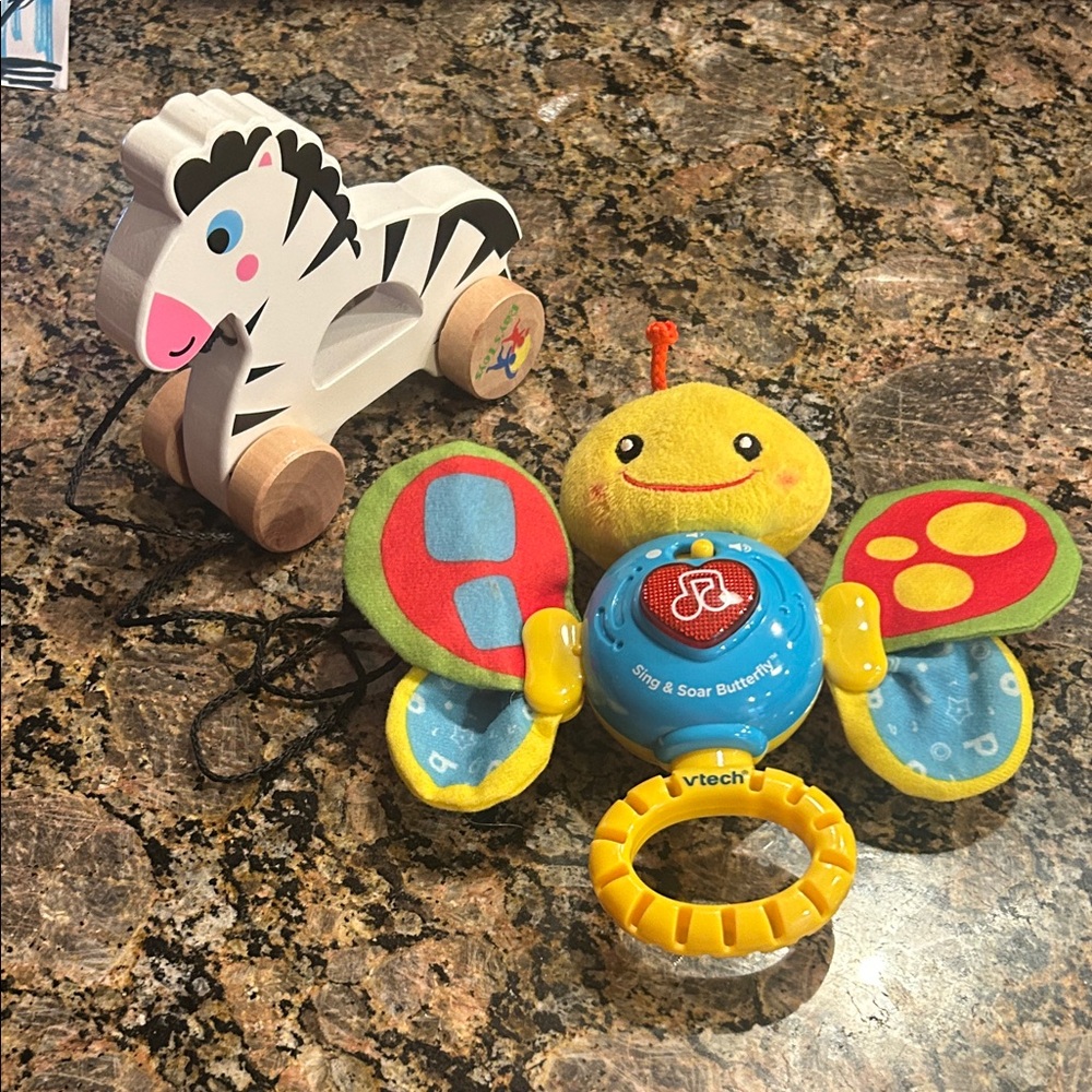 Vtech Musical Toy & Zebra Pull Toy